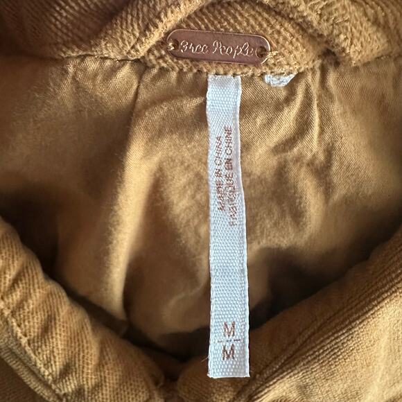 Free People Everlyn Cropped Jacket Mary Gold Mustard Brown M - Picture 5 of 16